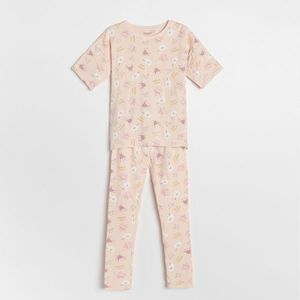 Reserved - Vzorované dvojdielne pyžamo - Ružová vyobraziť