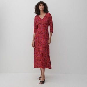 Reserved - Vzorované viskózové šaty - Ružová vyobraziť