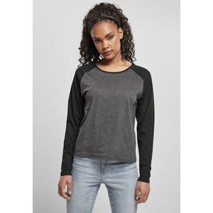 Urban Classics Ladies Contrast Raglan Longsleeve charcoal/black - S vyobraziť