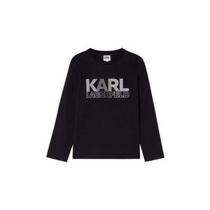 Detské tričko s dlhým rukávom Karl Lagerfeld čierna farba, s potlačou vyobraziť