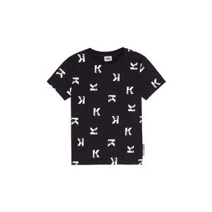 Detské bavlnené tričko Karl Lagerfeld čierna farba, vzorované vyobraziť