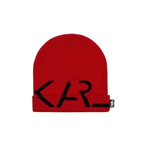 Detská čiapka Karl Lagerfeld červená farba biela vyobraziť