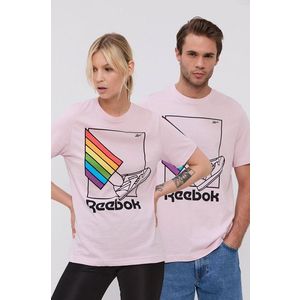 Bavlnené tričko Reebok H42549 ružová farba, s potlačou vyobraziť