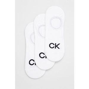 Ponožky Calvin Klein (3-pak) pánske, biela farba vyobraziť