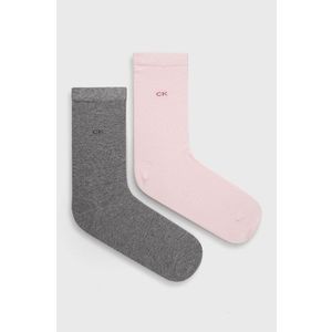 Ponožky Calvin Klein (2-pak) dámske, ružová farba vyobraziť