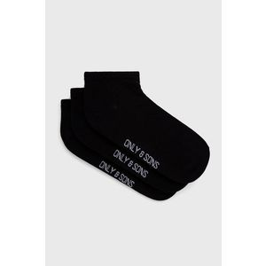 Ponožky Only & Sons pánske, čierna farba vyobraziť