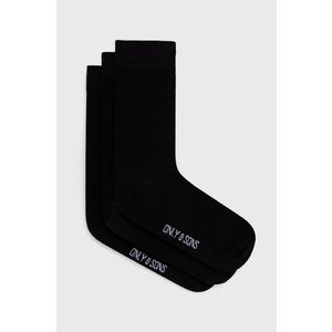 Ponožky Only & Sons pánske, čierna farba vyobraziť