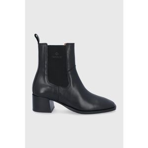 Kožené topánky Chelsea Gant Linsy dámske, čierna farba, na podpätku vyobraziť