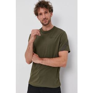 Bavlnené tričko G-Star Raw zelená farba, s potlačou vyobraziť
