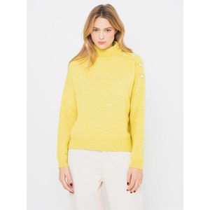 Žltý sveter s prímesou vlny z Alpaky CAMAIEU vyobraziť