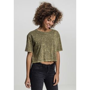 Dámske crop top tričko Urban Classics Ladies Random Wash Short Oversize Tee olivové Veľkosť: XS, Pohlavie: dámske vyobraziť