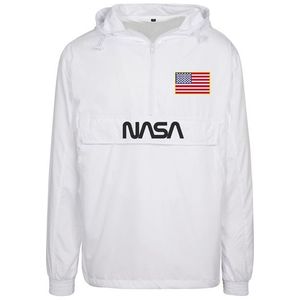 Pánska šušťáková bunda MR.TEE NASA Worm Logo Pull Over Jacket white Farba: white, Veľkosť: XXL, Pohlavie: pánske vyobraziť