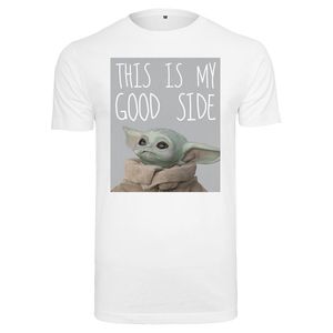 Pánske tričko MERCHCODE Baby Yoda Good Side Tee Farba: white, Veľkosť: S vyobraziť