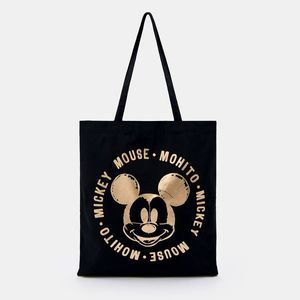 Mohito - Bavlnená shopper taška Mickey Mouse - Čierna vyobraziť