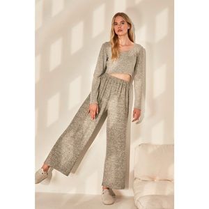 Trendyol Grey Luminer Knitted Pants vyobraziť