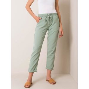 RUE PARIS Mint pants with pockets vyobraziť