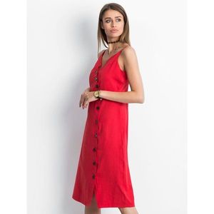 Red dress with buttons vyobraziť