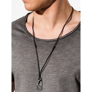 Ombre Clothing Men's necklace on the leather strap A363 vyobraziť