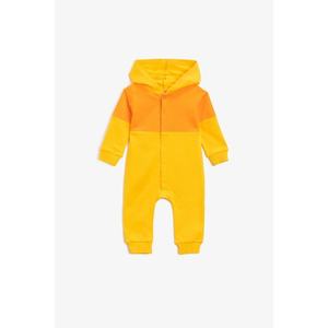 Koton Baby Boy Cotton Hooded Snap Fastener Yellow Overall vyobraziť