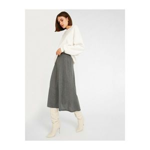 Koton Women's Gray High Waist Midi Skirt vyobraziť