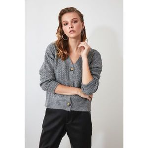 Trendyol Grey Knitted Knitwear Cardigan vyobraziť