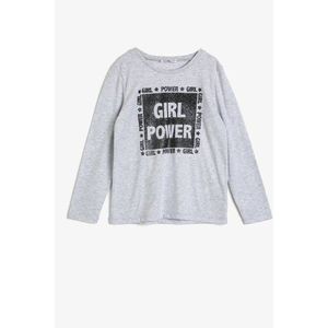 Koton Grey Girl Children's Printed T-Shirt vyobraziť