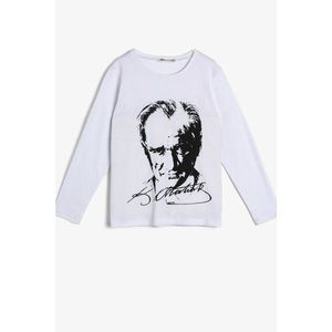 Koton White Boy Ataturk Printed T-Shirt vyobraziť