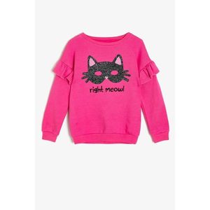 Koton Girl Embroidered Pink Sweatshirt vyobraziť
