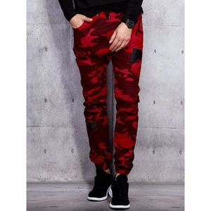 Men's red camo joggers vyobraziť