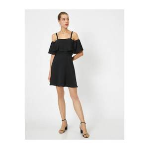 Koton Mini Dress Evening Dress Short Sleeve Open Shoulder Ruffled vyobraziť