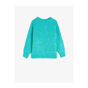 Koton Girl Green Bike Collar Basic Sweater vyobraziť