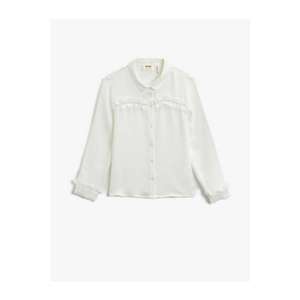 Koton Women's White Classic CollarEd Long Sleeved Shirt vyobraziť