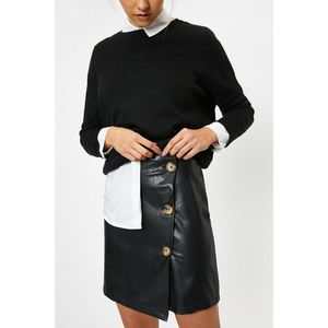 Koton Women's Black Button Detail Skirt vyobraziť