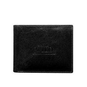 Men´s black leather wallet without fastening vyobraziť