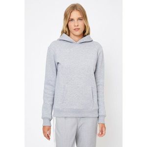 Koton Women's Grey Hooded Long Sleeve Printed Sweatshirt vyobraziť