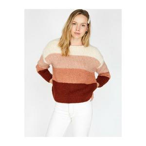 Koton Women's Pink Color Block Sweater vyobraziť