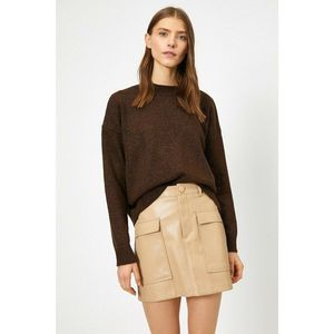 Koton Women's Brown Glitter Detailed Sweater vyobraziť