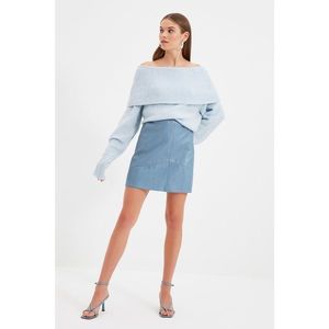 Trendyol Light Blue Carmen Collar Knitwear Sweater vyobraziť