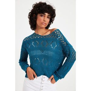 Trendyol Indigo Openwork Summer Knitwear Sweater vyobraziť