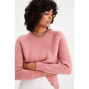Trendyol Dried Rose Crew Neck Knitwear Sweater vyobraziť
