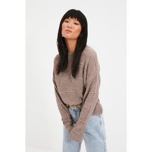 Trendyol Mink Openwork Knitwear Sweater vyobraziť