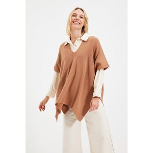 Trendyol Camel V Neck Knitwear Sweater vyobraziť