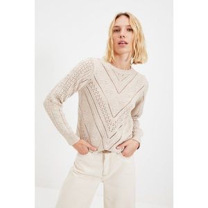 Trendyol Stone Knitted Detailed Knitwear Sweater vyobraziť