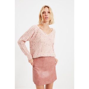 Trendyol Powder V-Neck Knitwear Sweater vyobraziť