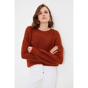 Trendyol Brown Spot Detailed Knitwear Sweater vyobraziť