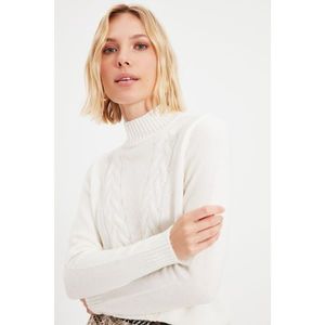 Trendyol Ecru Stand Up Collar Detailed Knitwear Sweater vyobraziť