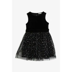 Koton Black Kids Velvet Detailed Dress vyobraziť