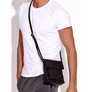 Men´s black leather bag with pockets vyobraziť