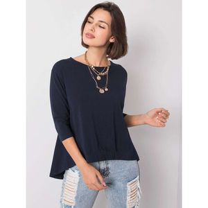 Navy blue blouse with 3/4 sleeves vyobraziť