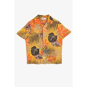 Koton Flowy Viscose Fabric Wide Resort Collar Short Sleeved Comfy Shirt vyobraziť